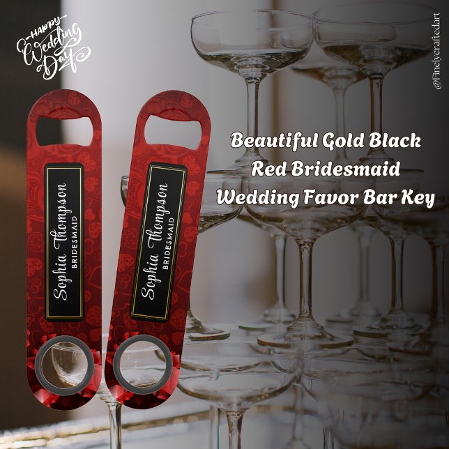 Belle Gold Black Red Bridesmaid Mariage Favor (Créateur téléchargé)