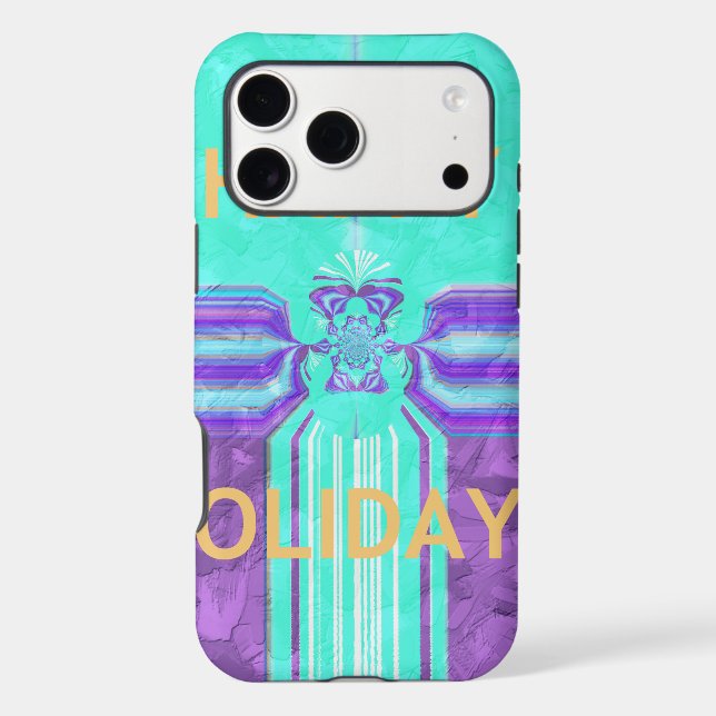 Belle Happy Holidays Blue Cyan conception vectorie (Verso)