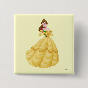 Belle Holding Rose 2 Inch Square Button
