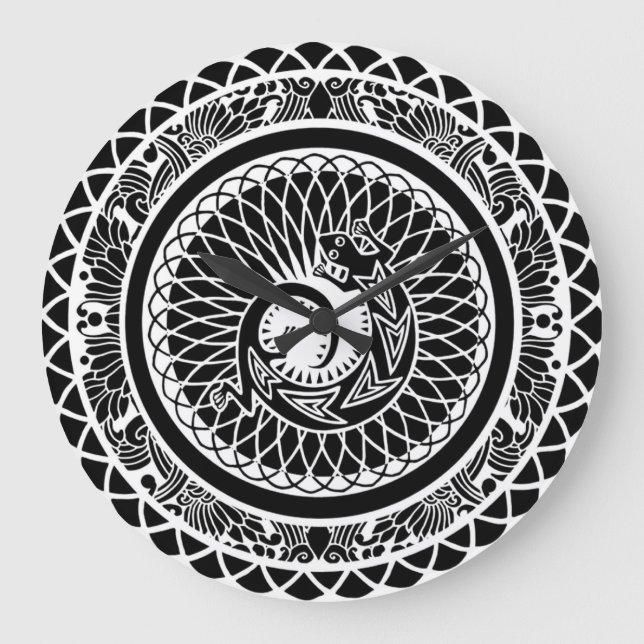 Belle horloge de conception de mandala de Natif (Recto)