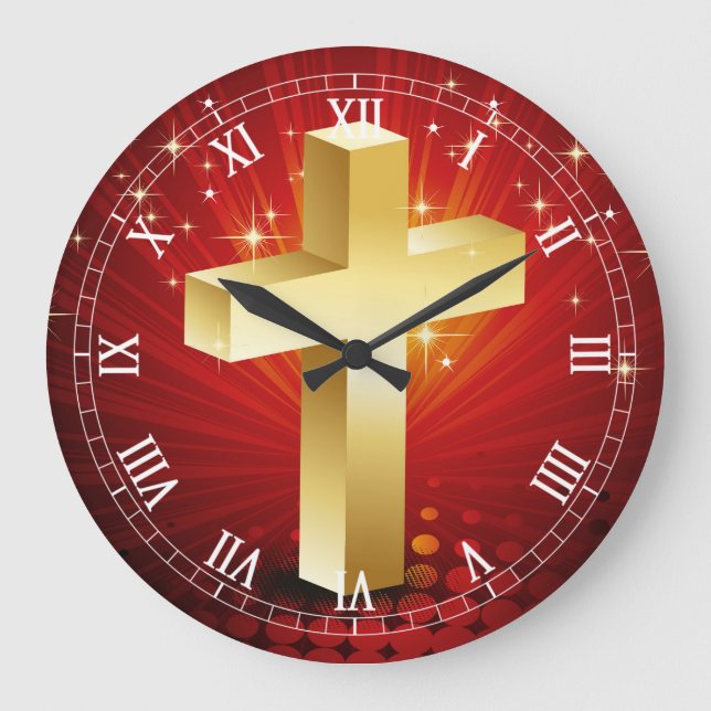Belle horloge de Noël Gold Cross (Recto)