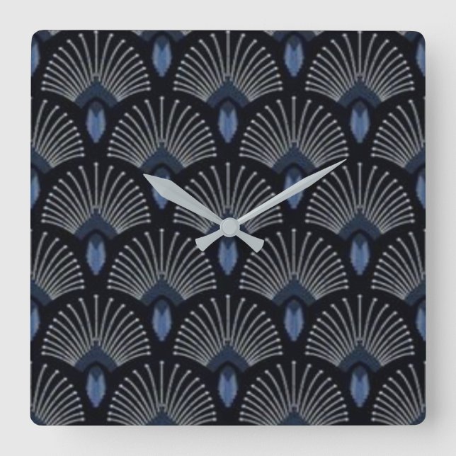 Belle horloge design Art Déco Bleu (Recto)