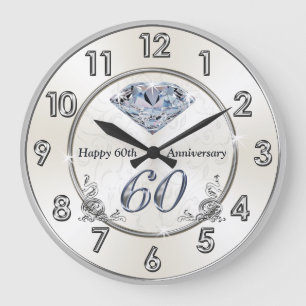 Belle horloge Diamond 60e Anniversaire Mariage