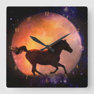 Belle horloge Imaginaire Horse et Lune