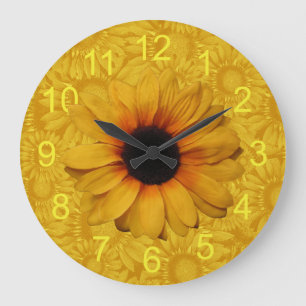 Belle horloge jaune de tournesols