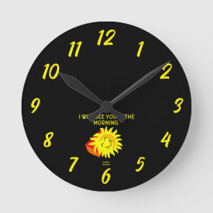 Belle horloge murale acrylique du soleil de nuit