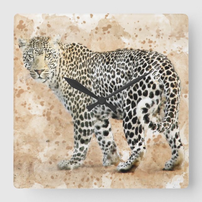 Belle horloge murale - Leopard (Recto)