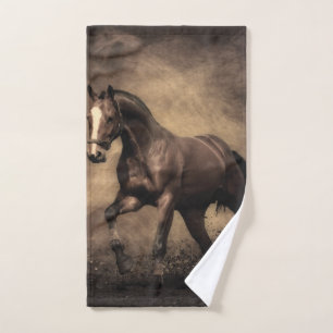 Belle housse de coussin de cheval brun