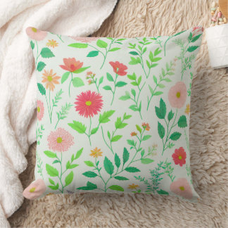 Belle housse de coussin florale botanique.