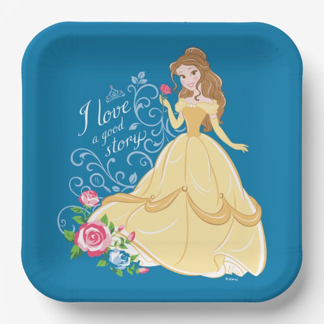 Belle | I Love A Good Story Paper Plate (Front)