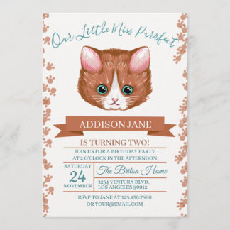 Belle illustration de chats Invitation d'anniversa