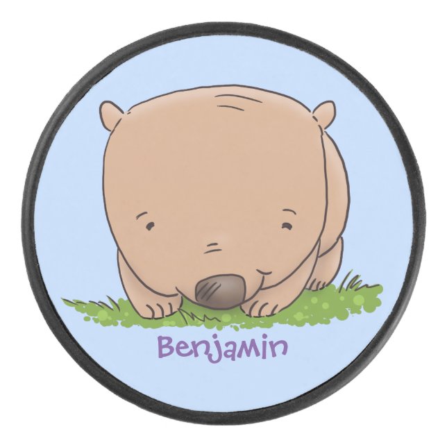 Belle illustration de dessin animé de bébé wombat (Devant)