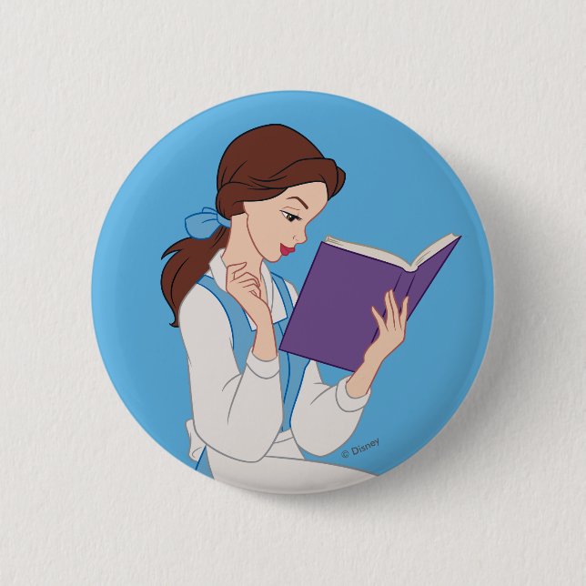 Belle in a Book 2 Inch Round Button (Front)