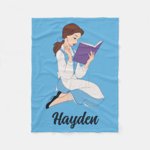 Belle in a Book Fleece Blanket