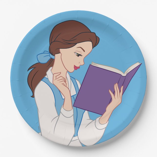 Belle in a Book Paper Plate (Front)