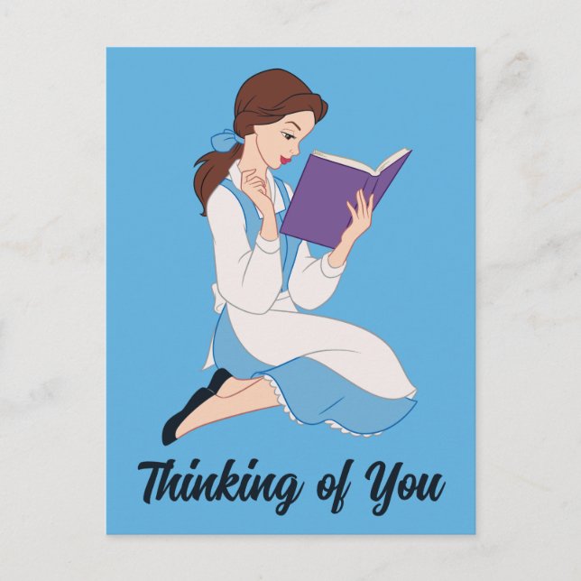 Belle in a Book Postcard (Front)