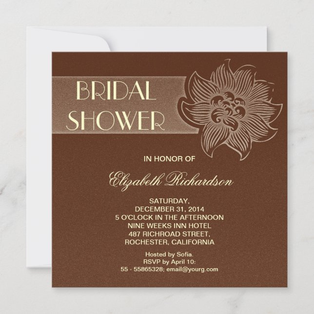 belle invitation à la douche nuptiale (Devant)