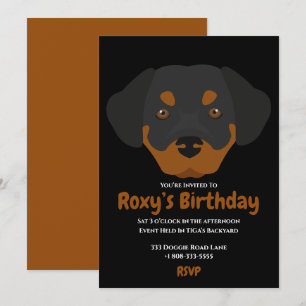 Belle invitation à la fête d'anniversaire de chiot