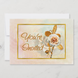 Belle Invitation Avec Rose