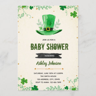 Belle invitation baby shower shamrock