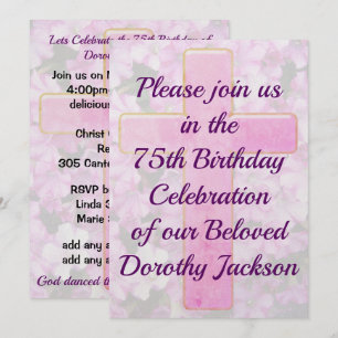 BELLE INVITATION CHRÉTIENNE À L'ANNIVERSAIRE DE 75