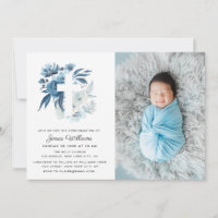 belle invitation de confirmation florale bleue