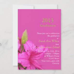Belle invitation de graduation de fleurs d'azalée 