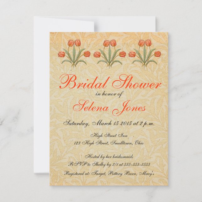 Belle invitation de la mariée wedding shower (Devant)