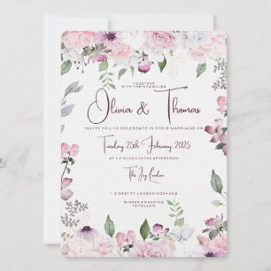 Belle invitation de mariage floral