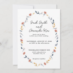 Belle invitation de mariage floral intemporelle