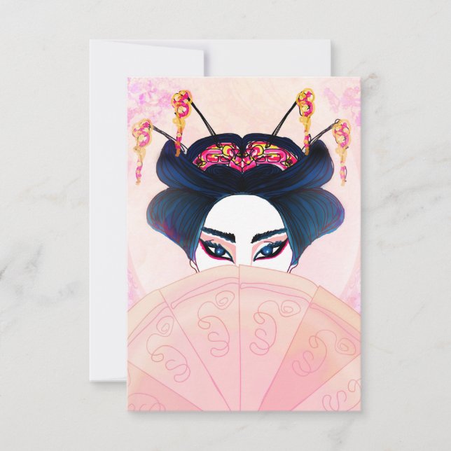 Belle invitation de portraits geisha (Devant)