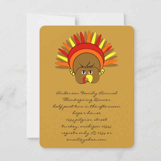 Belle invitation de Thanksgiving (Devant)