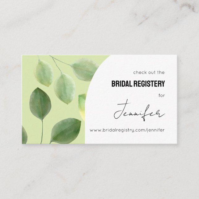 Belle invitation feuilles d'eucalyptus verdure  (Devant)