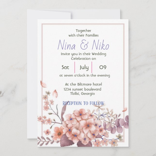 belle invitation florale (Devant)