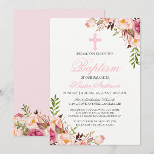 Belle Invitation Florale rose Chic