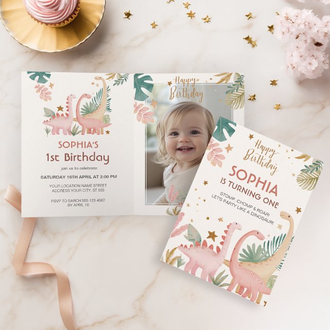 Belle Invitation Pink Dino Plié (Créateur téléchargé)