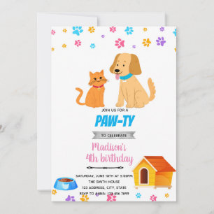 Belle invitation pour chat et chien
