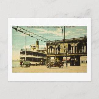 Belle Isle Steamer, Woodward Ave. Landing, Detroit Postcard
