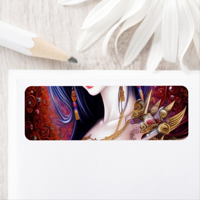 Belle Japonaise fille Imaginaire gothique Triptyqu (En situation)