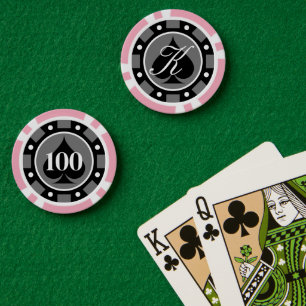 Belle jetons de poker de casino rose pour jouer