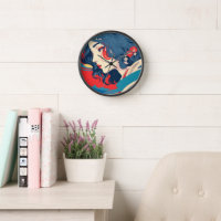 Belle jeune femme portrait horloge art