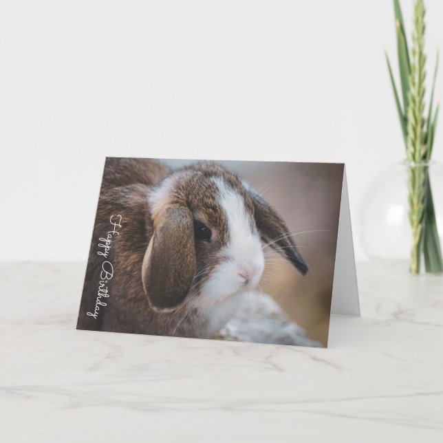 Belle Lapin Lapin Carte d'Anniversaire personnalis (Devant)