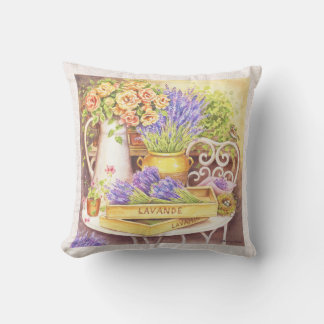Belle lavande et coussin rose