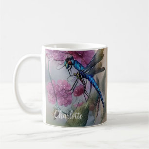 Belle libellule aquarelle, Mug de café