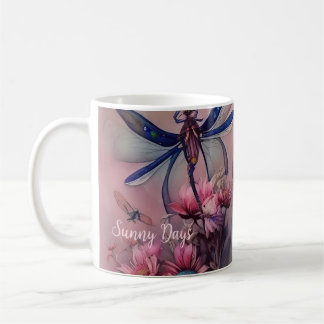 Belle libellule aquarelle, Mug de café