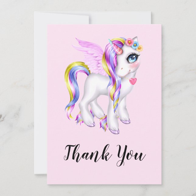 Belle licorne avec Rainbow Mane Merci (Devant)