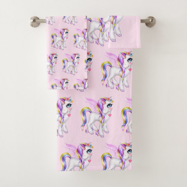 Belle licorne avec Rainbow Mane Motif (En situation)