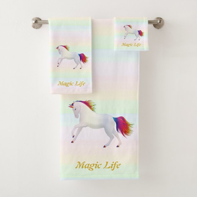 Belle licorne & calligraphie sur les couleurs past (En situation)