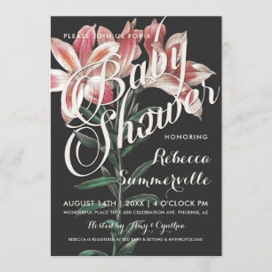 Belle Lily Botanique Bébé Douche Invitations