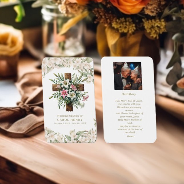 Belle Lily catholique Hail Mary Prayer Card (Créateur téléchargé)
